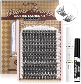 LASHVIEW Cluster Lashes,8-16mm DIY Eyelash Extensions,Cluster Eyelashes for Self-application Individual Lashes at Home,3D Rapid Soft and Lightweight-Style CDD03