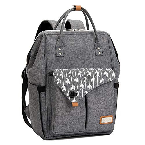 Lekebaby Nappy Changing Bag Backpack for Mom and Dad, Baby Diaper Backpack with Changing Mat, Arrow Print