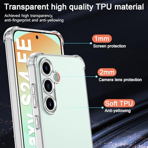 YisrLery 3 in 1 Phone Case Compatible with Samsung Galaxy S24 FE Case and 2 Pack Tempered Glass Screen Protector, Slim Soft TPU Shockproof Anti-Scratch Samsung S24 FE 5G Phone Case Silicone Clear YisrLery 3 in 1 Phone Case Compatible with Samsung Galaxy S24 FE Case and 2 Pack Tempered Glass Screen Protector, Slim Soft TPU Shockproof Anti-Scratch Samsung S24 FE 5G Phone Case Silicone Clear
