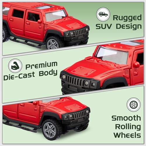 Image of Amazon Brand - Metal Die Cast 1:37 Humm | Red | Collectible & Durable