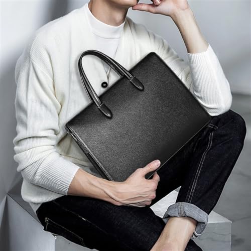 Men's Bags Genuine Leather Men's Fingerprint Lock Handbag Large Capacity Computer Bag Men's Practical Briefcase3