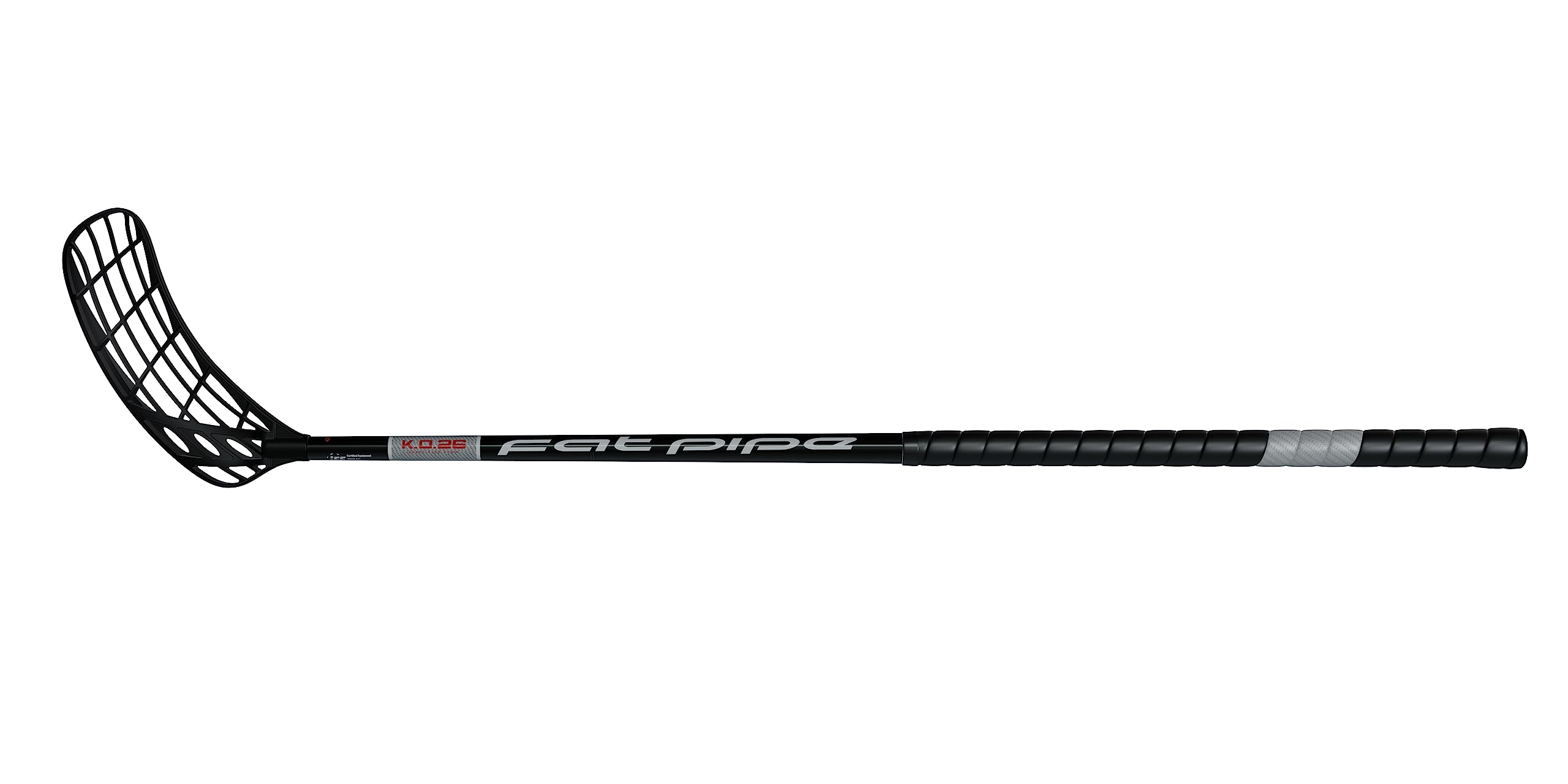 FAT PIPE Floorball Schläger - K.O.26 PWR schwarz, Carbon Schaft - IFF zertifizierte Markenqualität aus Finnland, Schaftlänge 96 cm