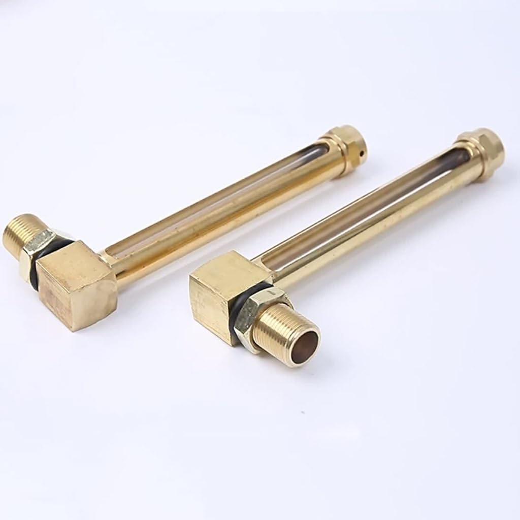 G 1/2" Male Thread L-Shape Brass Oil Liquid Level Indicator Sight Glass Gauge, One Window, 1pcs(80mm)