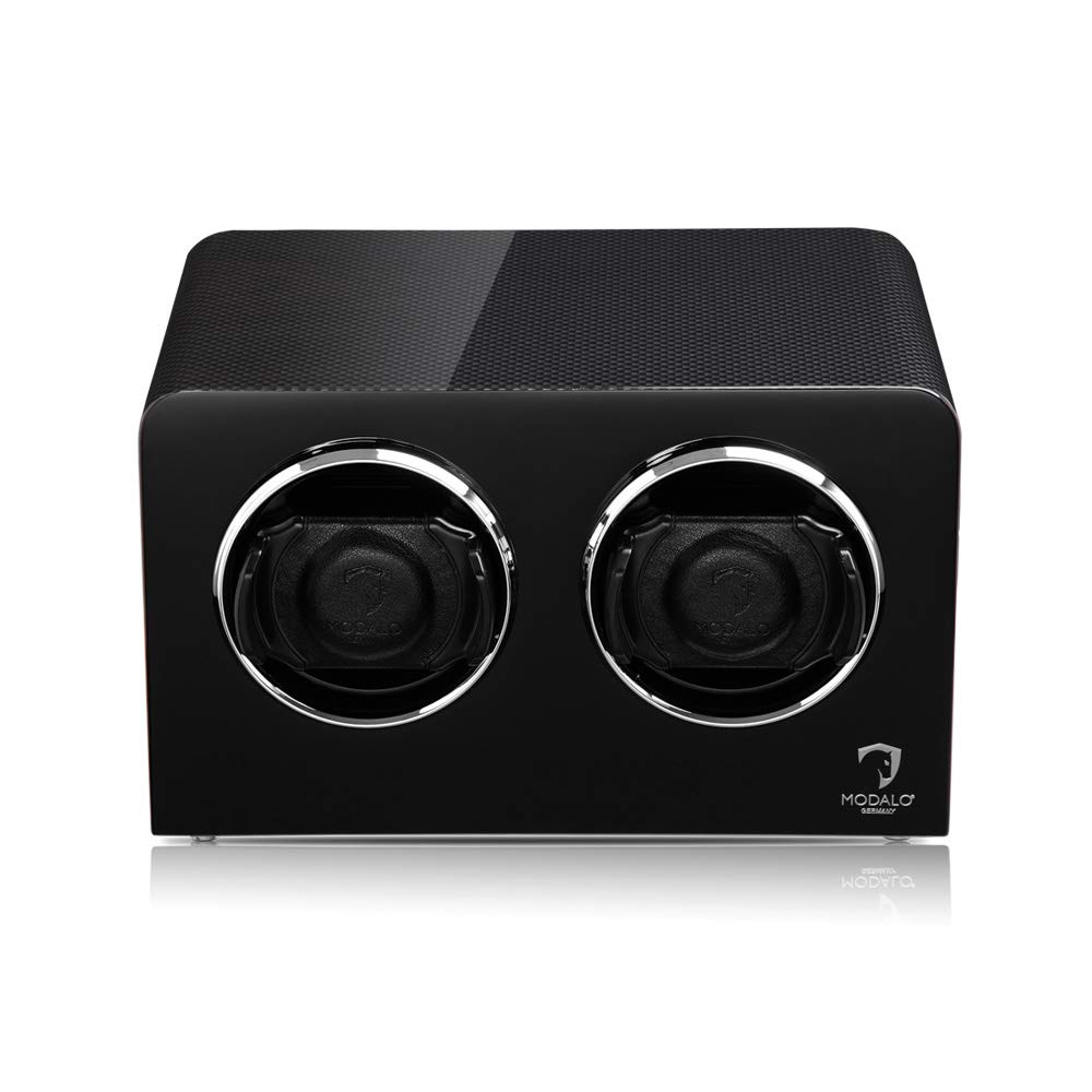 MODALO Uhrenbeweger (Watch Winder) Inspiration MV4 für 2 Uhren Carbon Klavierlack…