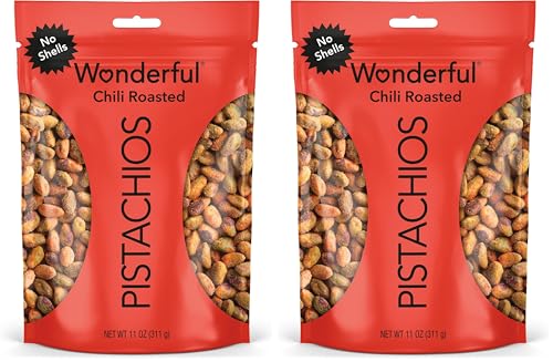 Image of Wonderful Pistachios No Shells, Chili Roasted Nuts, 11 Ounce Resealable Bag, Protein-Snacks, Gluten Free College-Snacks, HealthySnacks for Adults (Pack of 2)