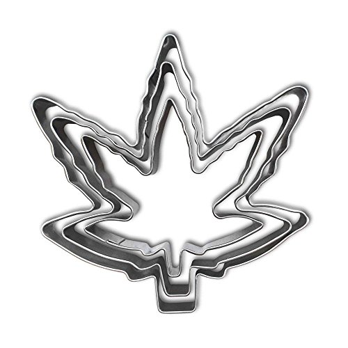 Marijuana Leaf Cookie Cutter Set - Stainless Steel