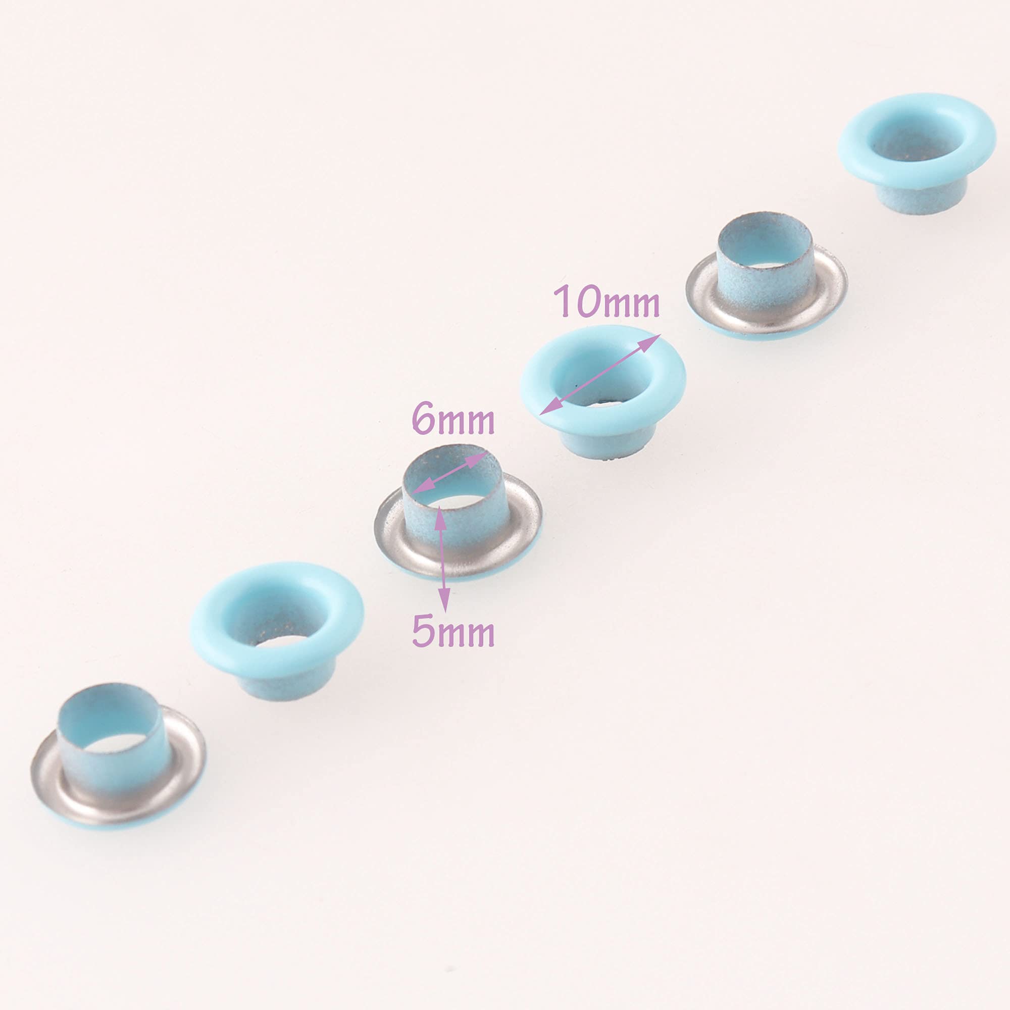 Grommets Eyelets Metal Eyelets Fabric Grommet Kit Eyelet Fasteners Eyelets for Fabric Sewing Bead Cores Clothes Tarp, Shoes Canvas 100pcs 3/8'' Blue