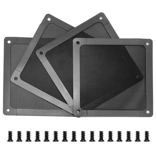 BRIEFCEC Filtro de Polvo PC 120MM Filtro de Ventilador, Nylon 80 Mallas Ordenador Cubierta Antipolvo para Caja de Ordenador, Fuentes, Módem, Routers (120 * 120mm, 4Piezas, Negro