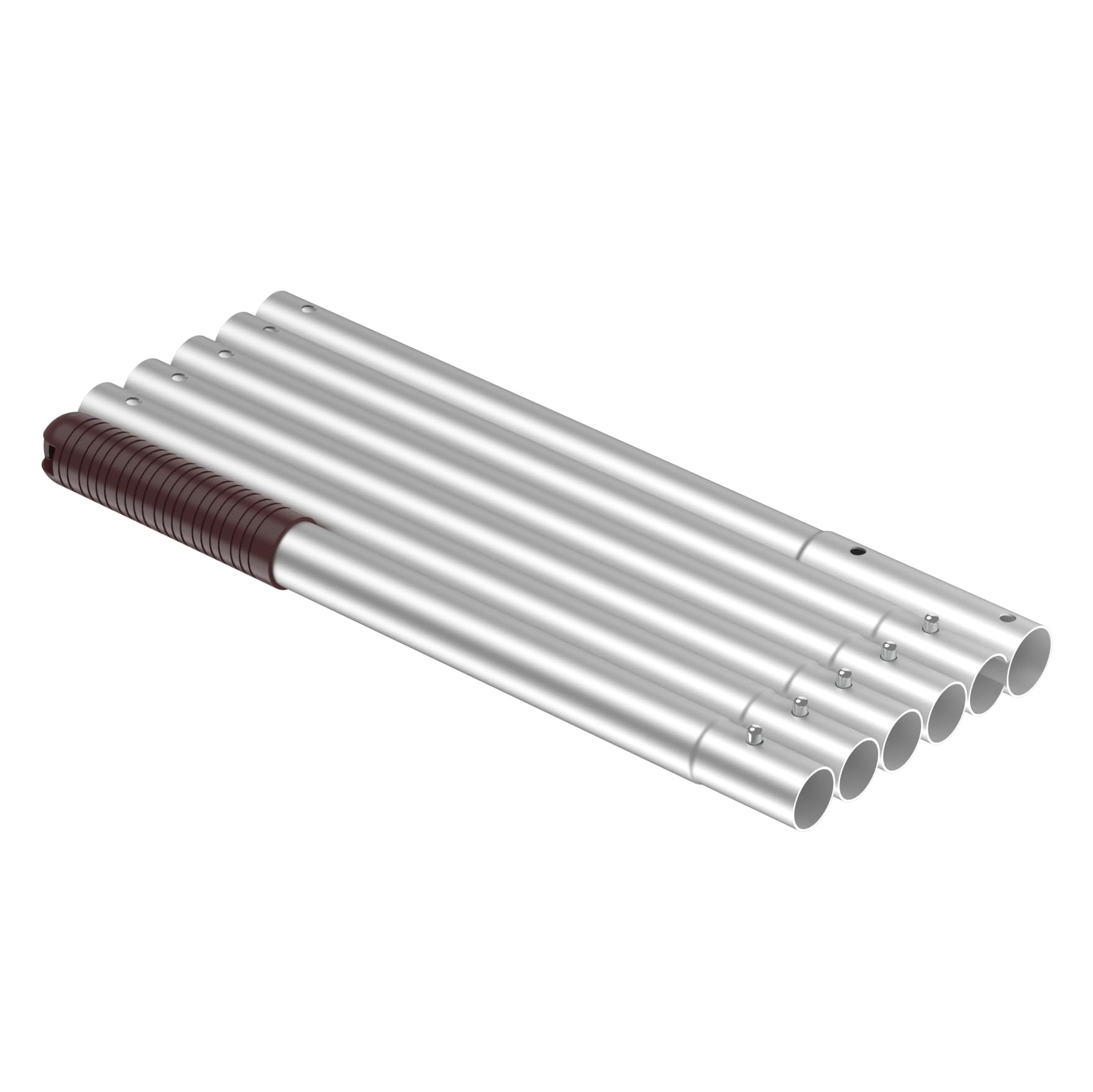 Kit de Limpieza Profesional conexión Clip para Piscinas Grandes - 1 Limpiafondos + 1 Pértiga + 2 Recogehojas + Cepillo Multiusos