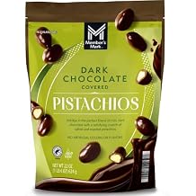 Members Mark Dark Chocolate Covered Pistachios, 22 Ounces, Resealable Bag