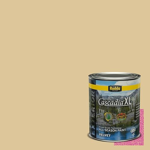 Vista 158 de Rodda Paint CASCADIA ZERO Interior Semi-Gloss Paint & Primer in One, Quart, Gold Tweed