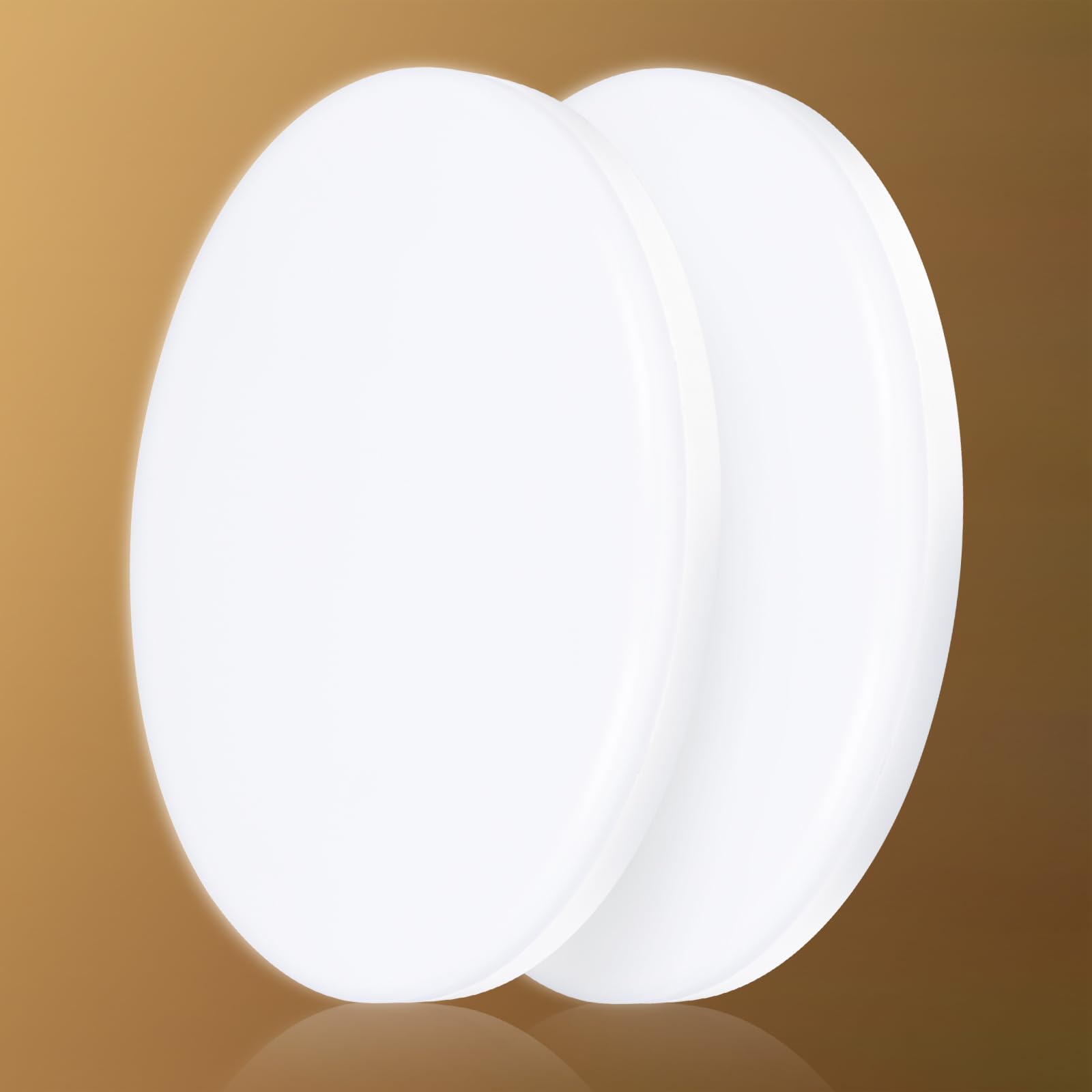 genatu Bathroom Light IP65 Waterproof Ceiling Lights, 17W 2335lm 150W Equivalent, 3000K Daylight White, Ø22cm Round - 2 Pack