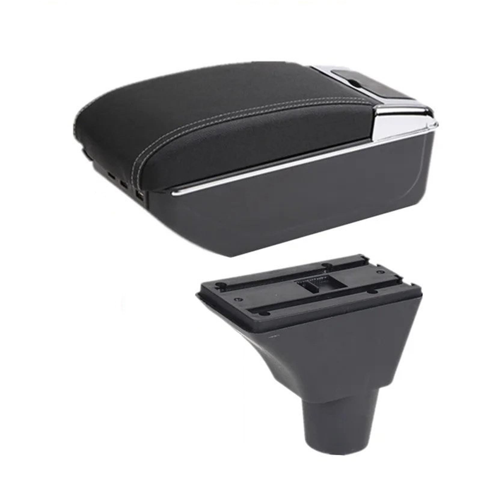 Hguvsjd Armrest Box For Sandero For Stepway For Logan 2 Armrest Storage Box Retrofit Accessories Car Armrests(D white line 7USB)