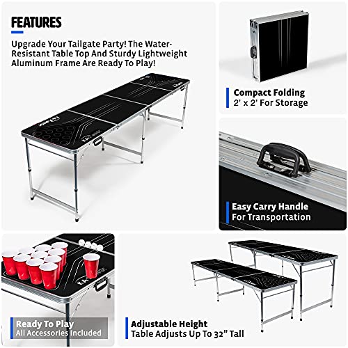 Eastpoint Sports Easy Folding Drinking Game Pong Tailgate Tables With Cups And Balls, Black Perfect For Cookouts, Yards, Parties, Park, Bbq, Beach And More #TOP2