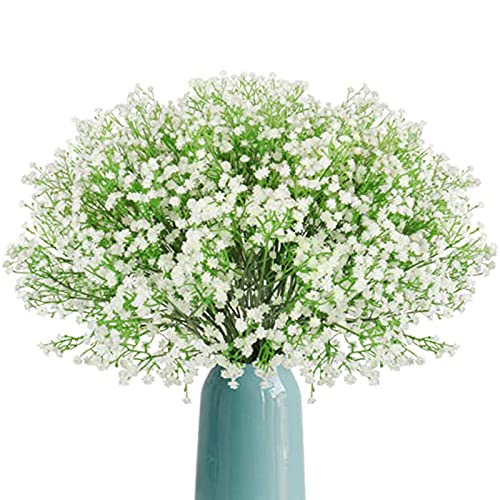 Artificial Gypsophila Flores, 12 Piezas Flores Artificiales Decoracion, Plantas Artificiales Exterior, Ramo de Flores, Gypsophila Paniculata Plantas Falsas para Boda, Fiesta, Novia, Decoración