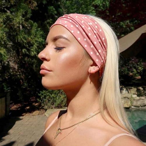 Image of DRESHOW 4 Pack Turban Headbands for Women Wide Vintage Head Wraps Knotted Cute Hair Band Accessories