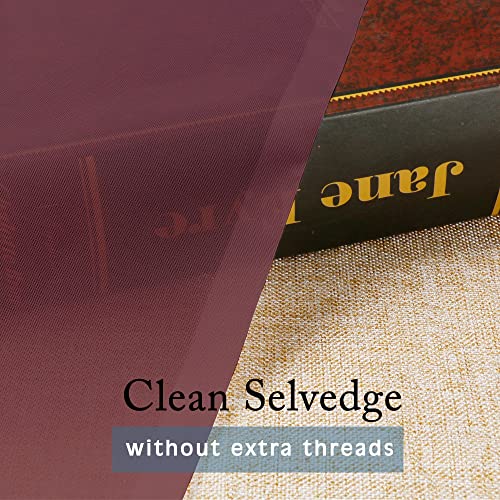 Image of OWENIE Sheer Curtains, 45 inch Long Light Filtering Tiers for Kitchen, Bedroom, 2 Panels, Cafe Curtains for Small Window, 42 inch W x 45 inch L, Burgundy