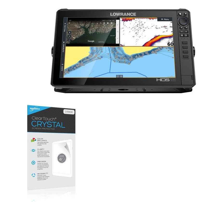 BoxWave Screen Protector Compatible with Lowrance HDS Carbon 16 - ClearTouch Crystal (2-Pack), HD Film Skin - Shields from Scratches