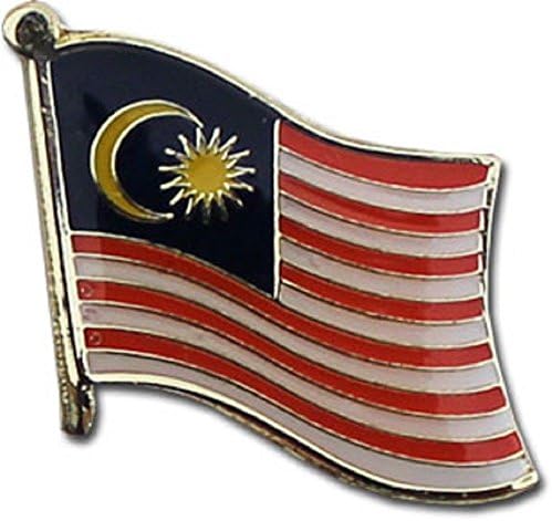 Malaysia Country Flag Small Metal Lapel Pin Badge ... 3/4 X 3/4 Inches ... New image 3
