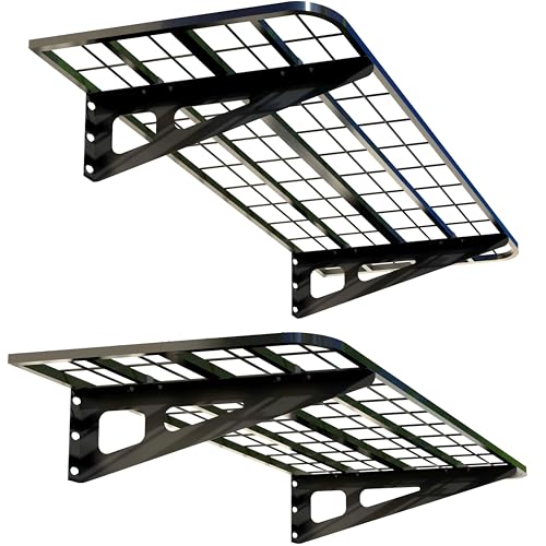 2-Pack 2x4ft Garage Wall Shelving, 2 Shelf Total 8 ft(L) Garage Shelving Wall Mounted – Heavy-Duty Storage Shelves, Perfect for Holding Storage Bins, Sporting Goods, Tools, and More Space-Saving