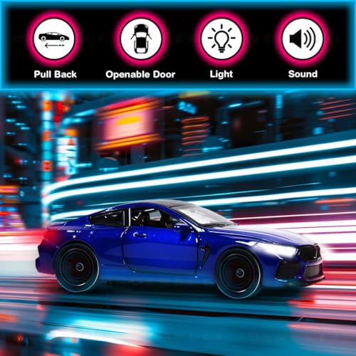 Image of VARIYA ENTERPRISE Exclusive Alloy Metal Pull Back Die-Cast Car Diecast Metal Pullback Toy Car with Openable 6 Doors,Light Music Boys Gifts Toys (1:32 B-M-W M8 - Black 1Color)