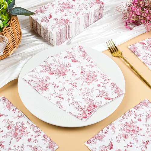 Servilletas de papel para invitados con diseño desechable bicolor rojo y blanco suave 7