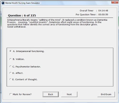 Psychiatric Mental Health Nursing Comprehensive 4,000 Question Simulation Software CDROM Psychiatric Nurse Practitioner PMHNP, Win Only PCS