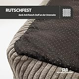 Rohrschneider Hundebett waschbar für kleine und mittelgroße Hunde mit Hundekissen Cord (ca. 55 x 42 cm) inkl. Gassibeutel (Taupe 55 cm, Cordstoff breit)