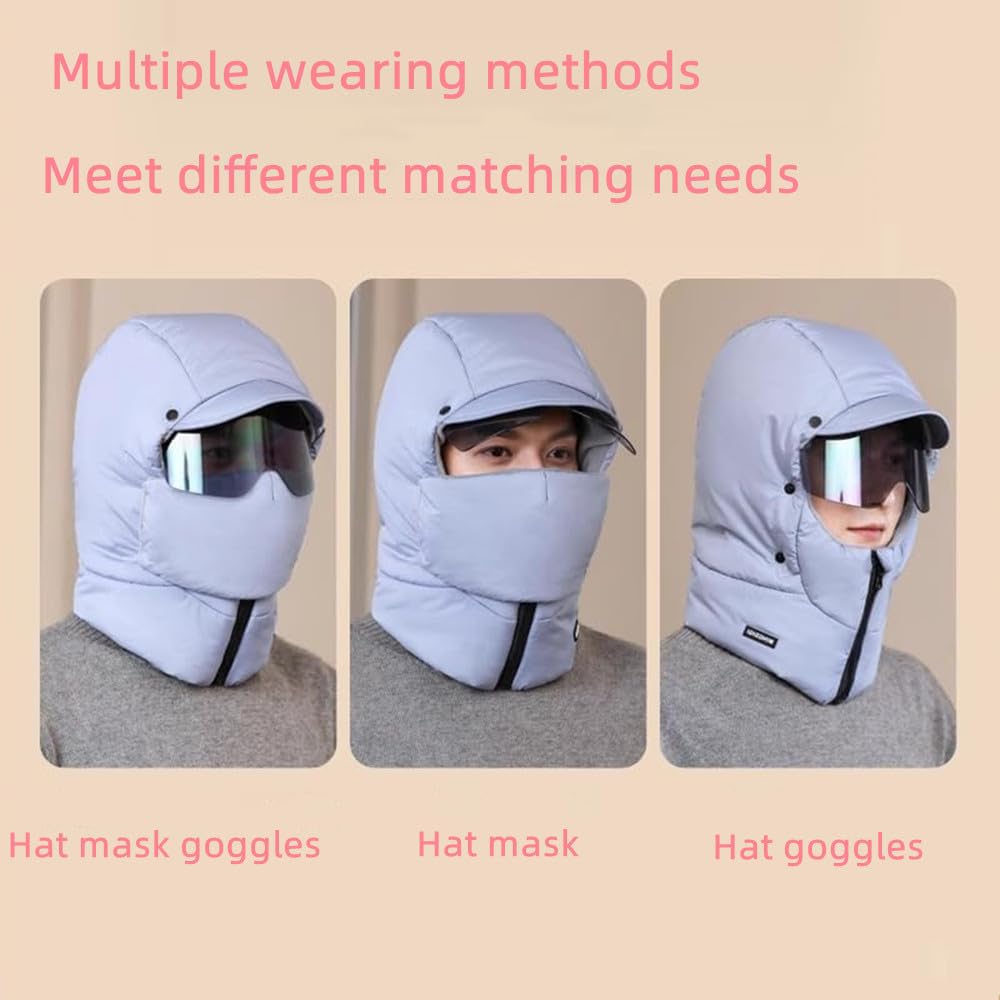 Passamontagna invernale unisex antivento integrale grigio