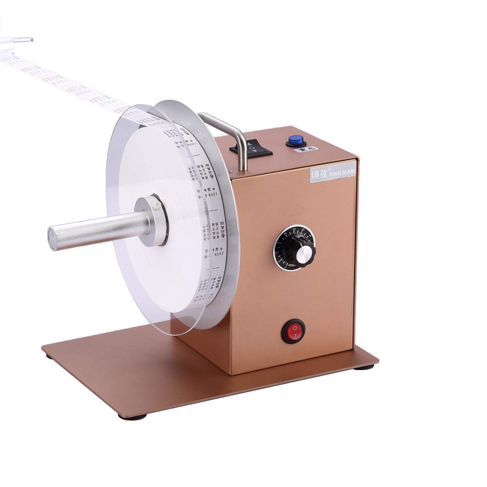 T-king Automatic Label Rewinder- Bar Code Tags Sticker Rewinding Machine Recycling Machine Washing Label Rewinder 110V 200MM (Single Baffle Plate, Rose Gold)