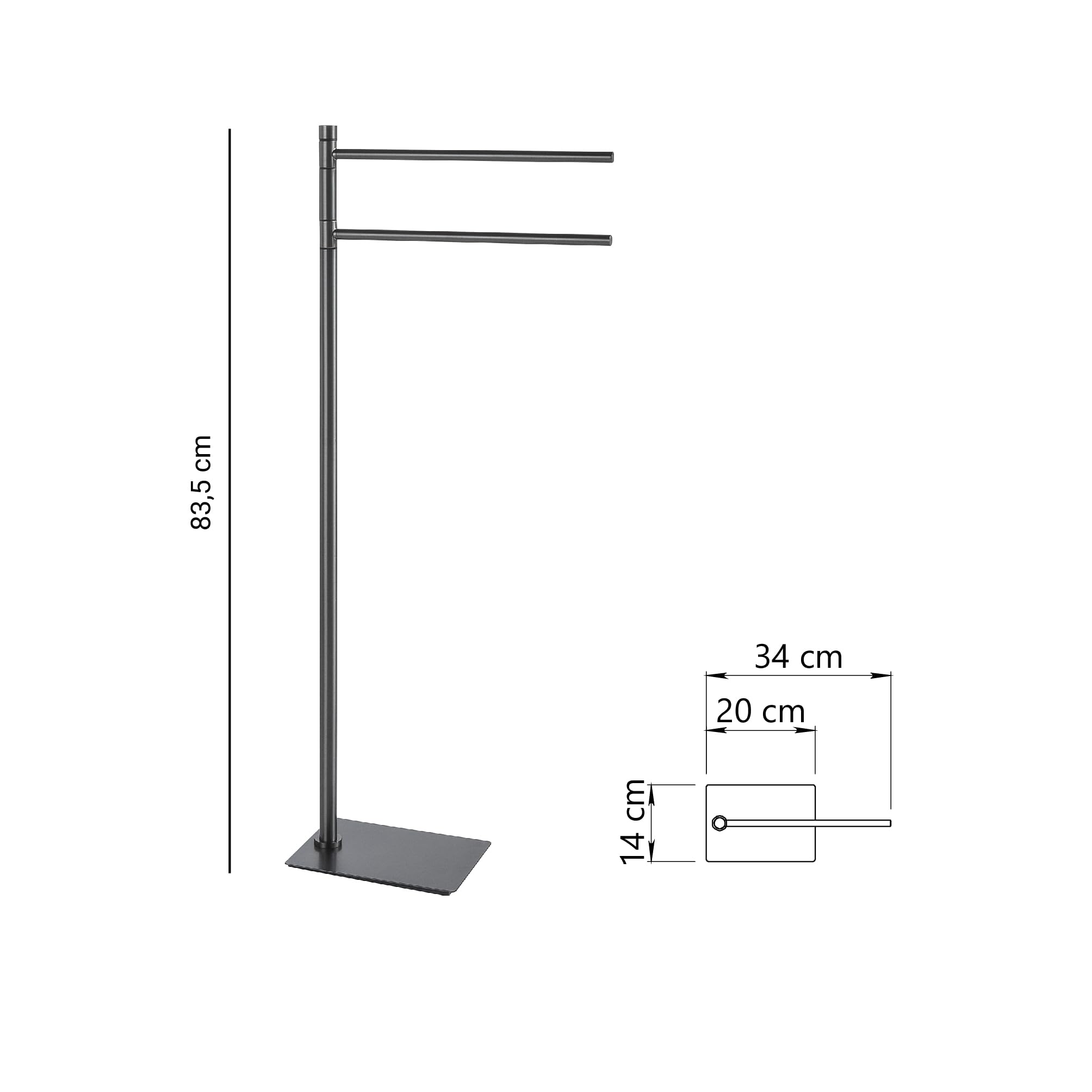 Gedy Trilly Portasciugamani da terra Gun Metal