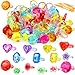 100pcs 3-Size Gem Diamond Rings Toys for kids&Unisex Adult,Bulk Plastic Ring Princess Party Favors Dress Up Jewel Ring,Goodie Bag Stuffers Fillers Carnival Prizes, Little Girl Christmas Birthday Gift