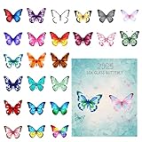 Seeglas-Schmetterlings-Adventskalender, Festlicher -Anhänger, 1 Set, Xm Als Countdown-Kalender, Miniatur-Weihnachtsbaumschmuck, Leicht, Zum Sammeln