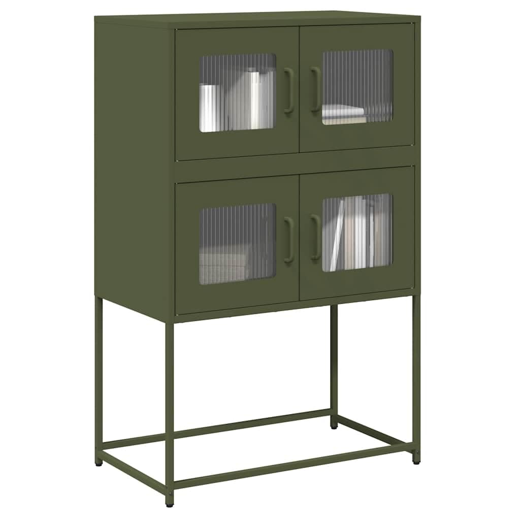 Generisch Olivgrüner Stahlschrank, 68 x 39 x 107 cm – Robuster, kaltgewalzter Stahl, viel Stauraum, Flexible Türmontage und praktische Griffe für optimale Organisation im Haushalt