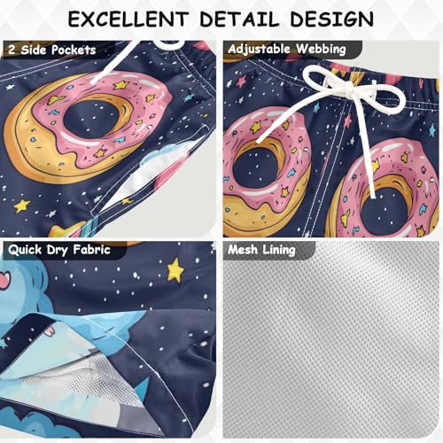 Boccsty Space Donut Rainbow Boys Swim Trunks Baby Kids Swimwear Summer Toddler Beach Board Shorts Bathing Suit 2T3