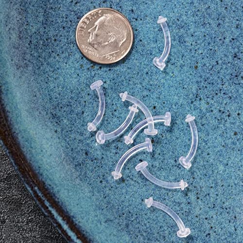 FECTAS 16G 14G Clear Flexible Plastic Daith Rook Earrings Eyebrow Rings Curved Barbells Belly Piercing Retainers 15PCS3