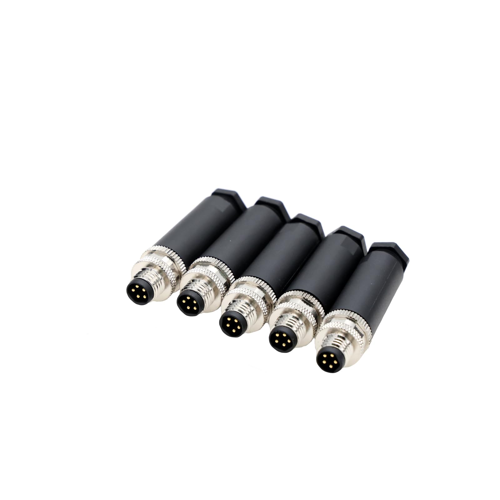 ZBLZGP M8 B-Code 5 Pin Waterproof Connector Straight Male Aviation Plug Screw Solder Threaded Coupling Sensor Connector 5Pack - Image 2