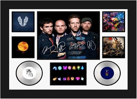 AllStarMedia Tribute to Coldplay Inspired Alternative Rock Music Poster Print | Fan Art Style British Rock Band Wall Art | Contemporary Music Home Décor Artwork | A4 Framed (30 x 21 CM)