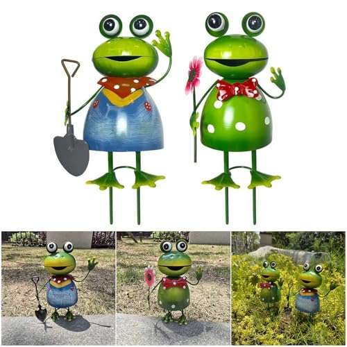 Sculptures de grenouille en fer extérieur déco de cour durable et imperméable - 3