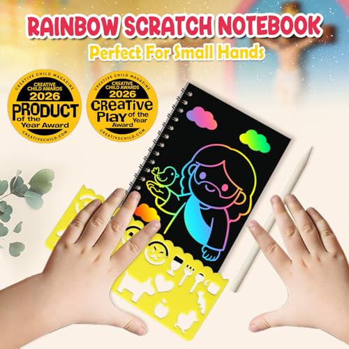 Image of ZMLM 24 Pack Rainbow Art Scratch Notebooks for Kids Birthday Party Favors