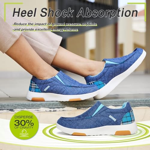 Image of OrthoComfoot Women's Orthopedic Slip-On Loafers Walking Shoes: Comfortable Plantar Fasciitis Loafers with Arch Support for Flat Feet, Casual Orthotic Shoes for Foot and Heel Pain Relief