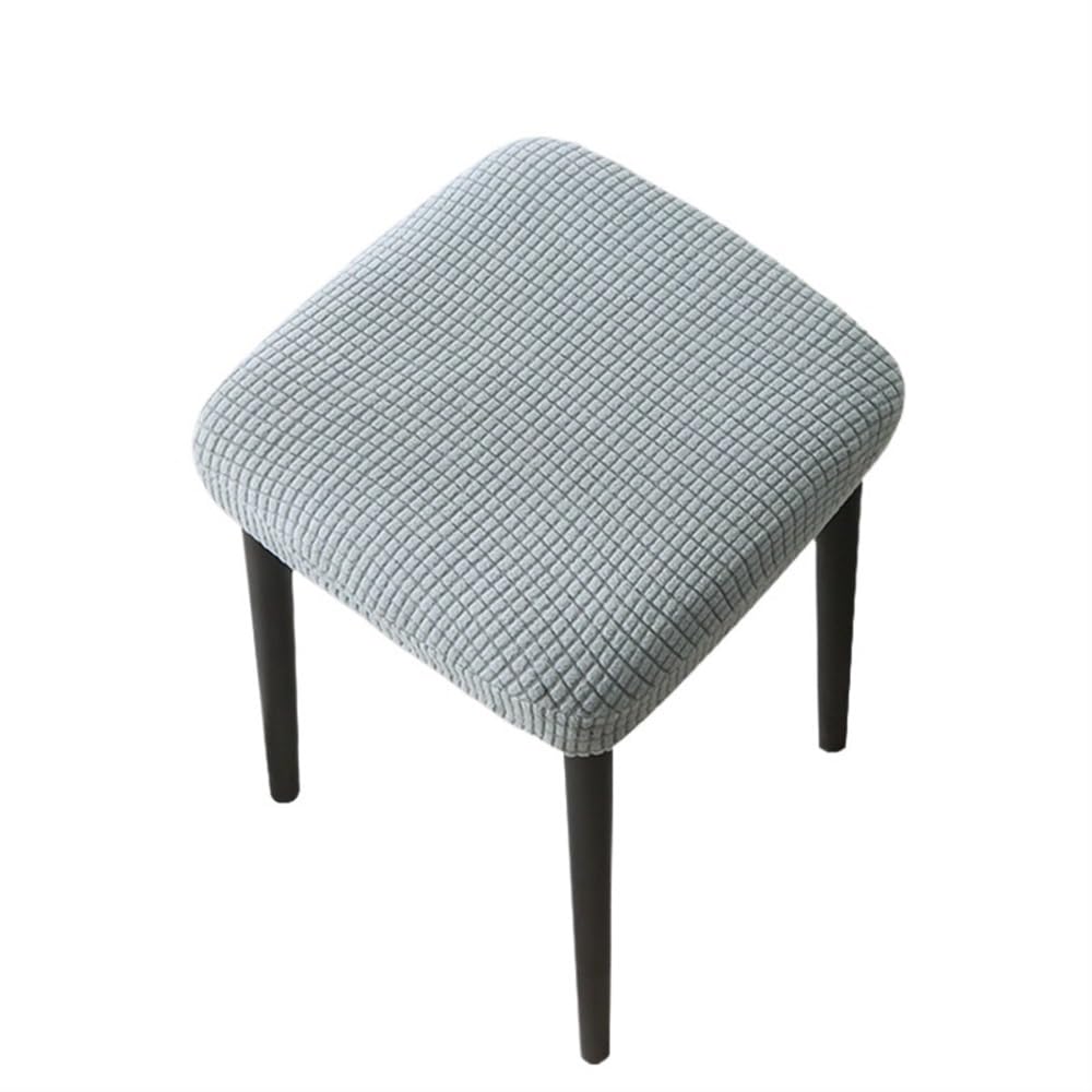 LUXRUB Stretch Bar Stool Covers 1/2/4/6 PCS Square Round Barstool Chair Slipcovers Washable Vanity Stool Cover Counter Stool Covers For Wooden Metal Bench(Color:Silver gray,Size:2PCS)