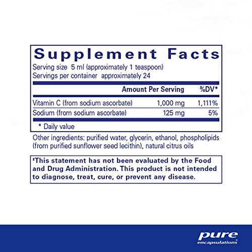 Pure Encapsulations Liposomal Vitamin C | Support For Cellular Function, Antioxidant Defenses And Immune Health* | 4 Fl. Oz. #TOP1