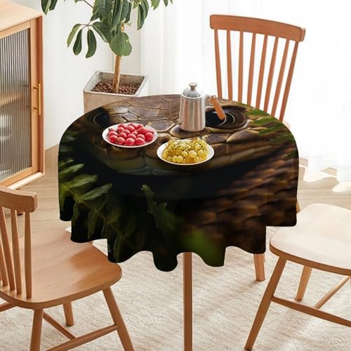Nappe ronde imperméable 152 cm anti-huile lavable motif serpent - 6