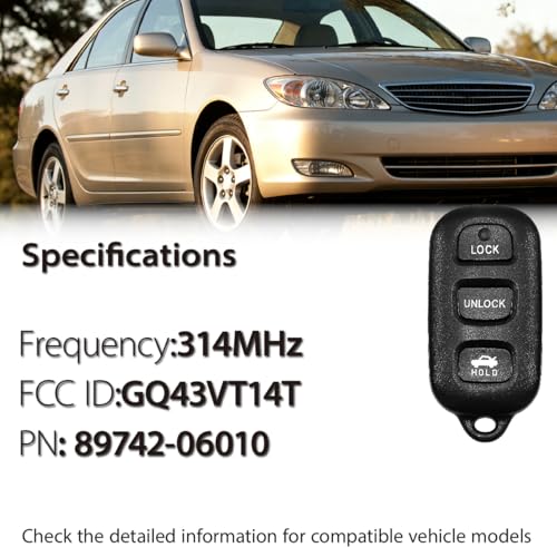 Llavero de 4 botones para solucionar fallos de apertura en Toyota Camry 2006 4