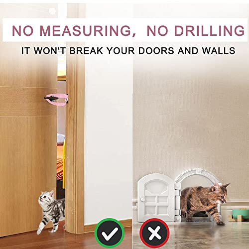 JQTOP Pacote com 2 batentes de porta de gato atualizados para manter os cães fora, trava ajustável p