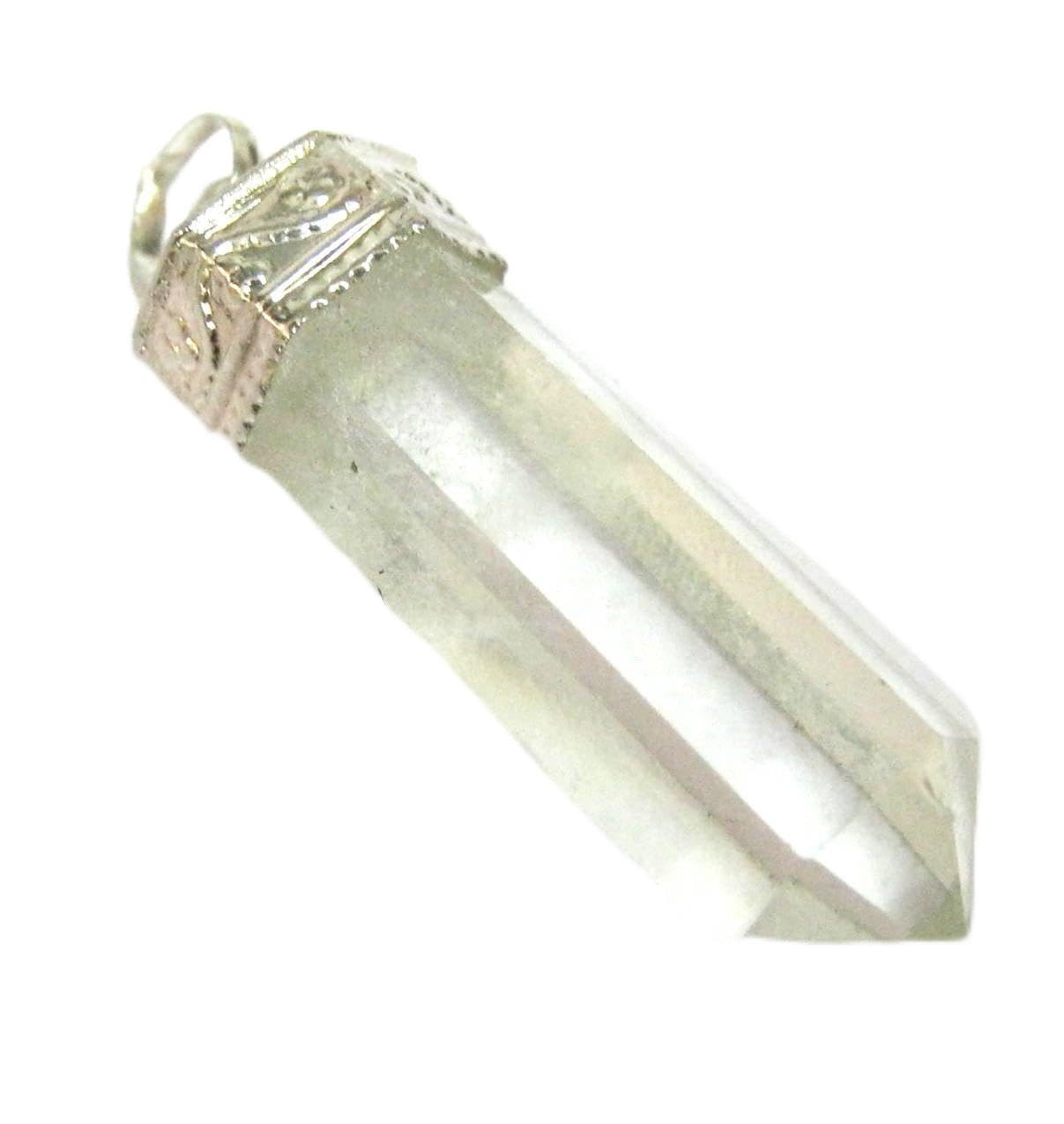 CLEAR QUARTZ POINTER PENDANT CRYSTAL MEN WOMEN GIFT JEWELRY GEMSTONE ACCESSORY