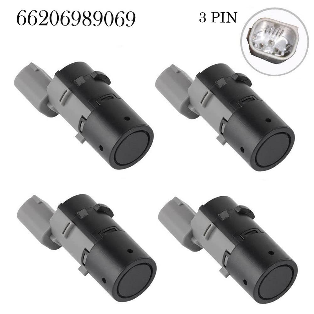 Radar de recul, 4 pcs inverseur de Pare-Chocs de Secours capteur d'aide au stationnement Radar de recul capteur de stationnement, 66206989069, Remplacement pour BMW E39 E46 E53 E60 E61 E63 X5