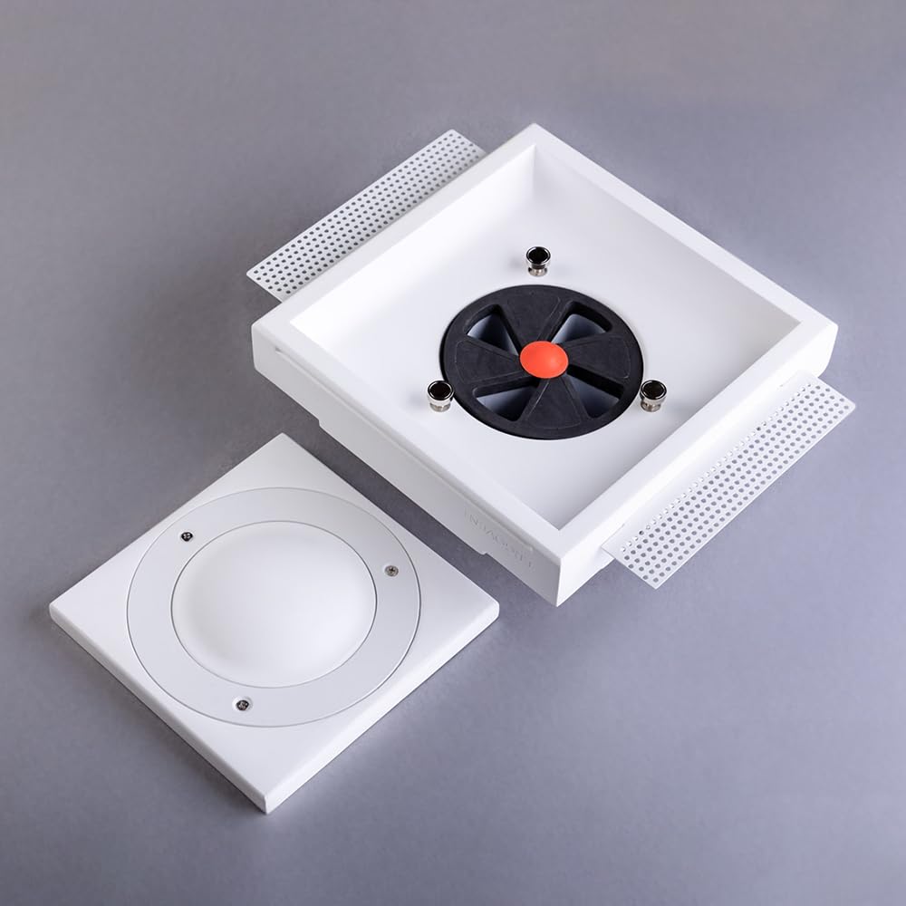 KVADRO-100 - Presa di ventilazione quadrata senza cornice - valvola a disco da 100 mm con magnete - diffusore verniciabile 4"