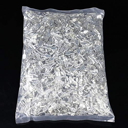 Davitu 2000PCS 6.3mm 6.3 Crimp Terminal Male Female Spade Connector Crimping terminals Cold press terminal - (Color: White)